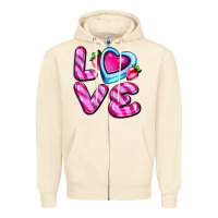 Sandshell love with strawberry candy Zipper Hoodie - AdoDesignShop