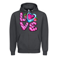 Smoke love with strawberry candy Zipper Hoodie - AdoDesignShop