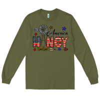 Army Green america honey Long Sleeve Tee - CowhideDigitalArt