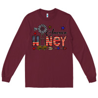 Burgundy america honey Long Sleeve Tee - CowhideDigitalArt
