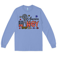 Colony Blue america honey Long Sleeve Tee - CowhideDigitalArt