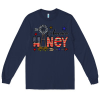 Navy america honey Long Sleeve Tee - CowhideDigitalArt