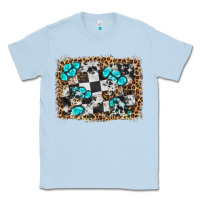 Dusty Blue race leopard and gemstone background Classic Tee - HRA Design Shop
