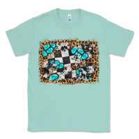 Seafoam race leopard and gemstone background Classic Tee - HRA Design Shop