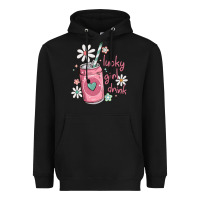 Black lucky girl drink Heavyweight Hoodie - MaliasSmallBusiness