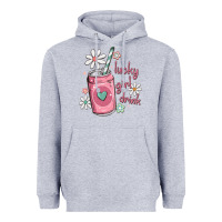 Heather Grey lucky girl drink Heavyweight Hoodie - MaliasSmallBusiness