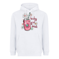White lucky girl drink Heavyweight Hoodie - MaliasSmallBusiness