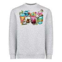 Heather Grey skeleton summer coffee cups Heavyweight Sweatshirt - Zillion Design Studio