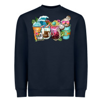 Navy skeleton summer coffee cups Heavyweight Sweatshirt - Zillion Design Studio
