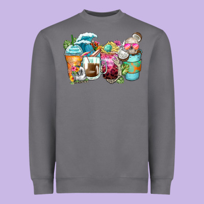 Heavyweight Sweatshirt skeleton summer coffee cups