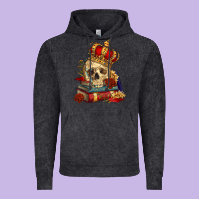 Vintage Hoodie Skull With Crown
