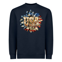 Navy usa sunflower billie wilder Heavyweight Sweatshirt - texasbilliewilder