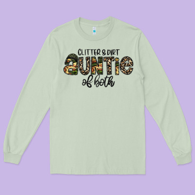Auntie Long Sleeve Tee Designed By Cowhidedigitalart