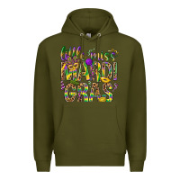 Army Green Little miss Mardi Gras Premium Hoodie - BundleAndBundleShop