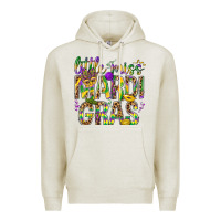 Oatmeal Heather Little miss Mardi Gras Premium Hoodie - BundleAndBundleShop