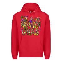 Red Little miss Mardi Gras Premium Hoodie - BundleAndBundleShop