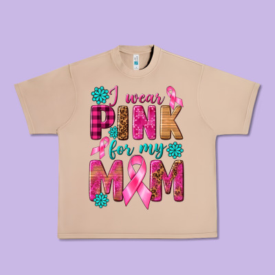 I Wear Pink For My Mom With Butterfly Urban Heavy Tee Designed By Texasbilliewilder