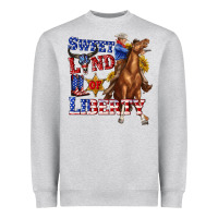 Heather Grey western sweet land of liberty 4th july billie wilder Heavyweight Sweatshirt - texasbilliewilder