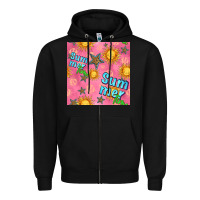 Black summer time of the sun seamless pattern Zipper Hoodie - BundleAndBundleShop