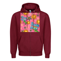 Burgundy summer time of the sun seamless pattern Zipper Hoodie - BundleAndBundleShop