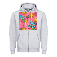 Heather Grey summer time of the sun seamless pattern Zipper Hoodie - BundleAndBundleShop