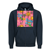 Navy summer time of the sun seamless pattern Zipper Hoodie - BundleAndBundleShop