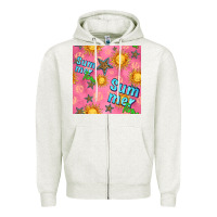 Oatmeal Heather summer time of the sun seamless pattern Zipper Hoodie - BundleAndBundleShop