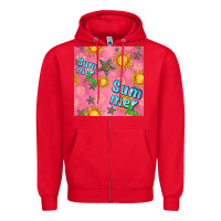 Red summer time of the sun seamless pattern Zipper Hoodie - BundleAndBundleShop