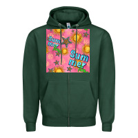 Sports Green summer time of the sun seamless pattern Zipper Hoodie - BundleAndBundleShop
