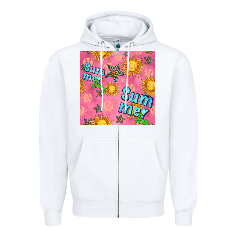 Summer Time Of The Sun Seamless Pattern Zipper Hoodie by BundleAndBundleShop | Teevron