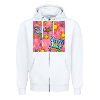 White summer time of the sun seamless pattern Zipper Hoodie - BundleAndBundleShop