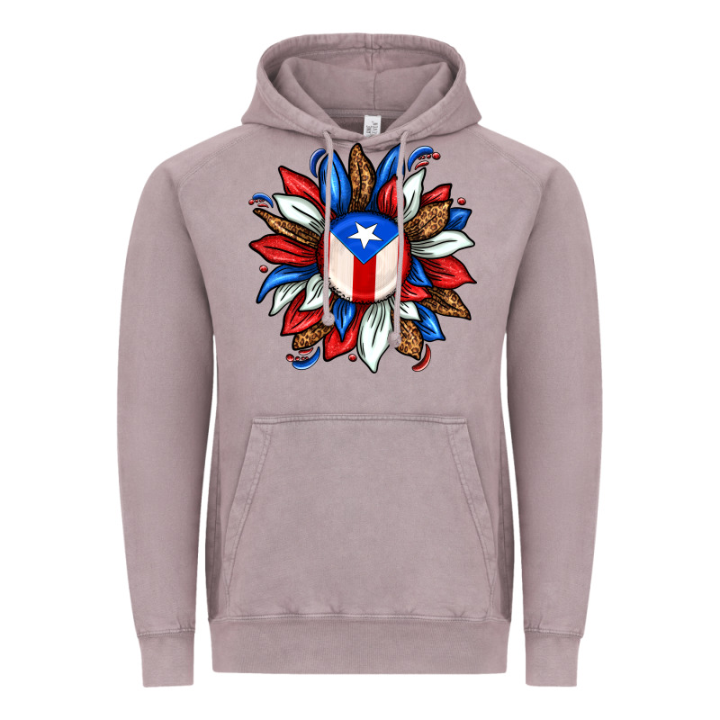 Puerto Rico Sunflower Vintage Hoodie by texasbilliewilder | Teevron