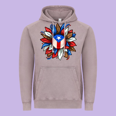 Puerto Rico Sunflower Vintage Hoodie Designed By Texasbilliewilder