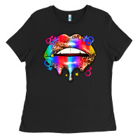 Black pride lips Ladies Tee - AdoDesignShop
