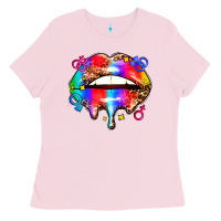 Bubblegum Pink pride lips Ladies Tee - AdoDesignShop