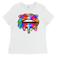 White pride lips Ladies Tee - AdoDesignShop