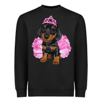 Black balerina dachshund with tutu Heavyweight Sweatshirt - RanaPortraitStore