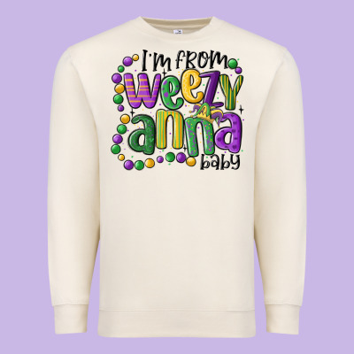 I'm From Weezy Anna Baby Mardi Gras Premium Sweatshirt Designed By Maliassmallbusiness