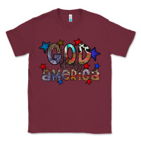 Burgundy god bless america Classic Tee - CowhideDigitalArt