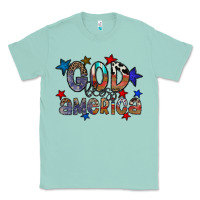 Seafoam god bless america Classic Tee - CowhideDigitalArt