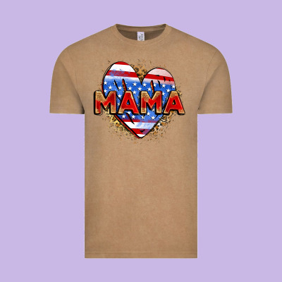 American Mama Heart Vintage Tee Designed By Zillion Design Studio