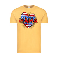 Vintage Mustard American mama heart Vintage Tee - Zillion Design Studio