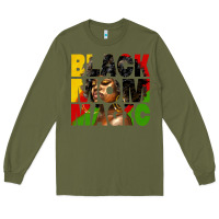 Army Green black mom magic juneteenth Long Sleeve Tee - HRA Design Shop