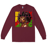 Burgundy black mom magic juneteenth Long Sleeve Tee - HRA Design Shop