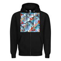 Black dolphin and crab seamless pattern Zipper Hoodie - BundleAndBundleShop