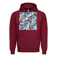 Burgundy dolphin and crab seamless pattern Zipper Hoodie - BundleAndBundleShop