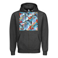 Charcoal Heather dolphin and crab seamless pattern Zipper Hoodie - BundleAndBundleShop