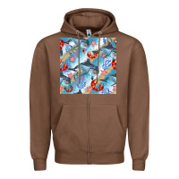 Chestnut dolphin and crab seamless pattern Zipper Hoodie - BundleAndBundleShop