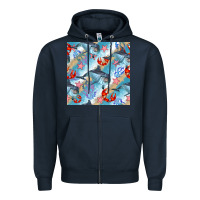 Dolphin And Crab Seamless Pattern Zipper Hoodie | Teevron