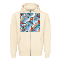 Sandshell dolphin and crab seamless pattern Zipper Hoodie - BundleAndBundleShop